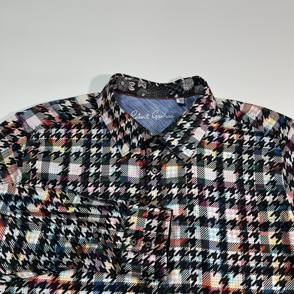 Robert Graham Algiers Multicolor Houndstooth Long Sleeve Shirt